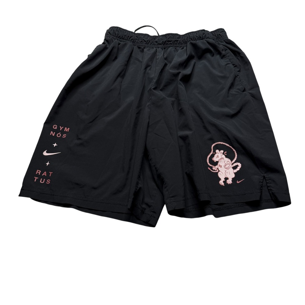 NIKE Gym Rat Training Shorts Black Gymnos Rattus Dri-FIT Men's Size XL Workout